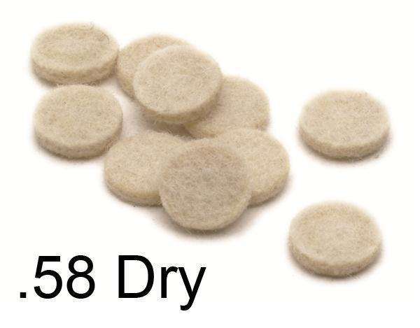 .58 Dry Felt wads OUT OF STOCK