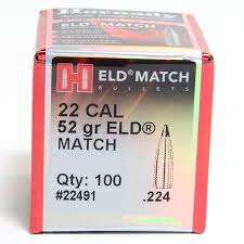 Hornady .22  (.224) 52gr ELD Match