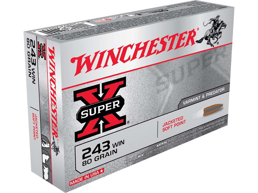 Winchester .243 80gr Jacketed Soft Point x20 OUT OF STOCK