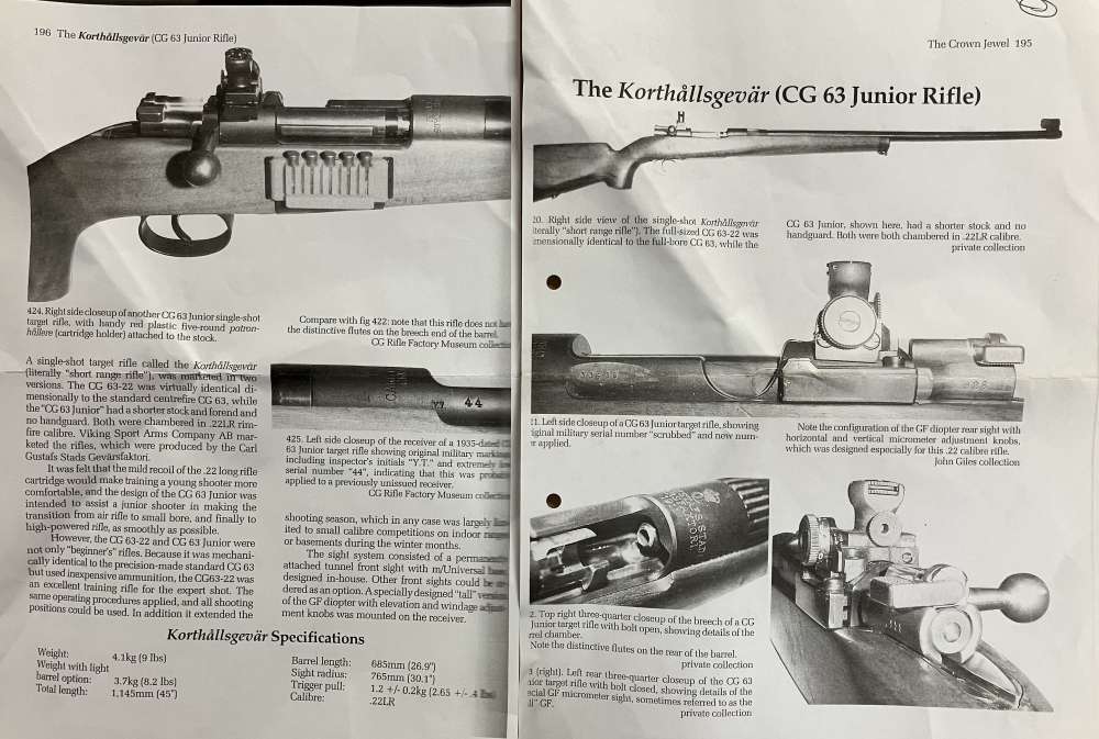 Carl Gustav CG63 1918 .22 Training Rifle